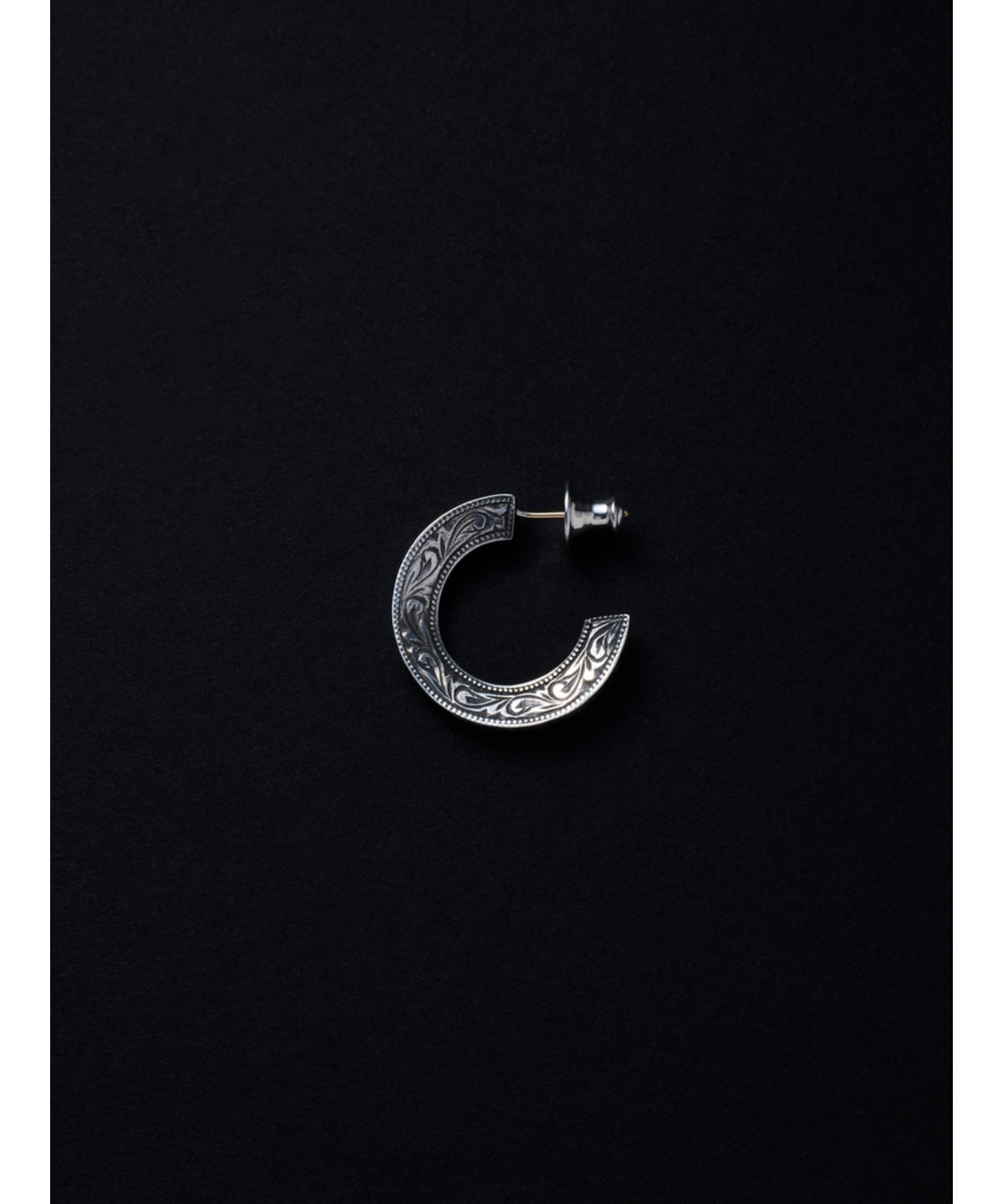 Engraved Triangle Earring (Silver)