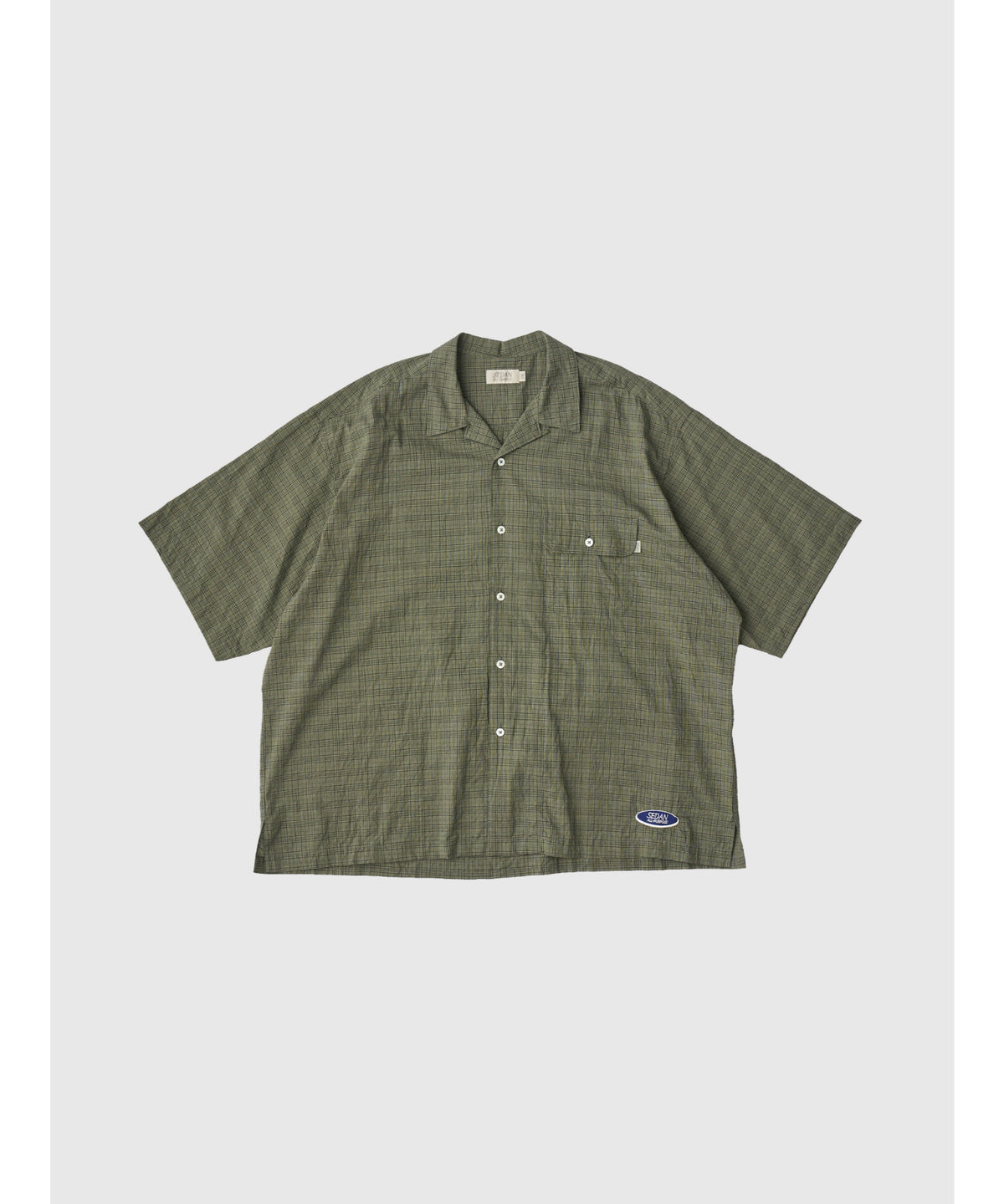 Dobby Plaid Open Collar S/S Shirt