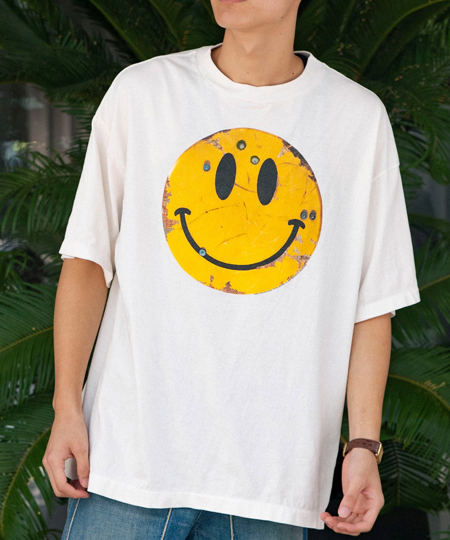 KLF_SS TEE / SMILE / WHITE - SAINT MXXXXXX (セントマイケル) - tops