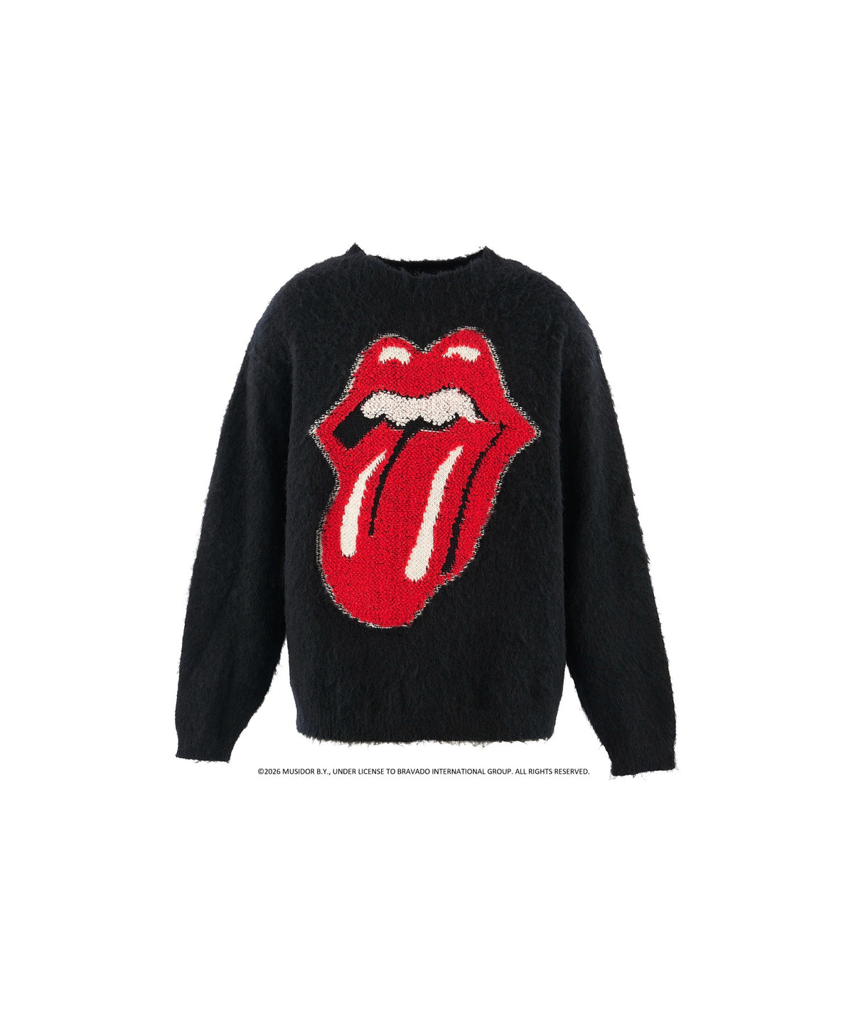 TRS_CRW N KNIT/LIPS&TOHGUE/BLK