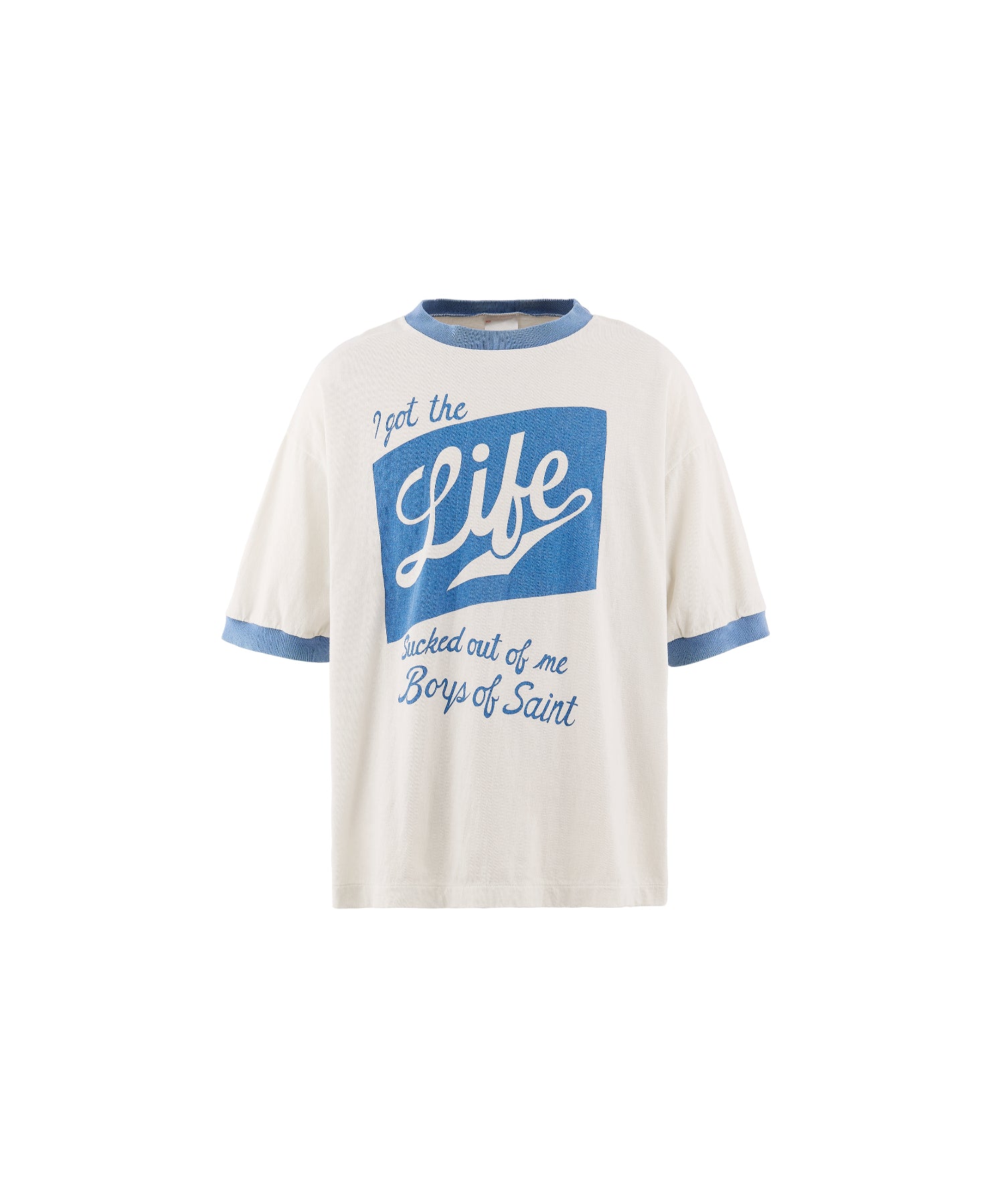 BOS_SS T-SHIRT/RINGER TEE/WHITE - SAINT MXXXXXX (セントマイケル