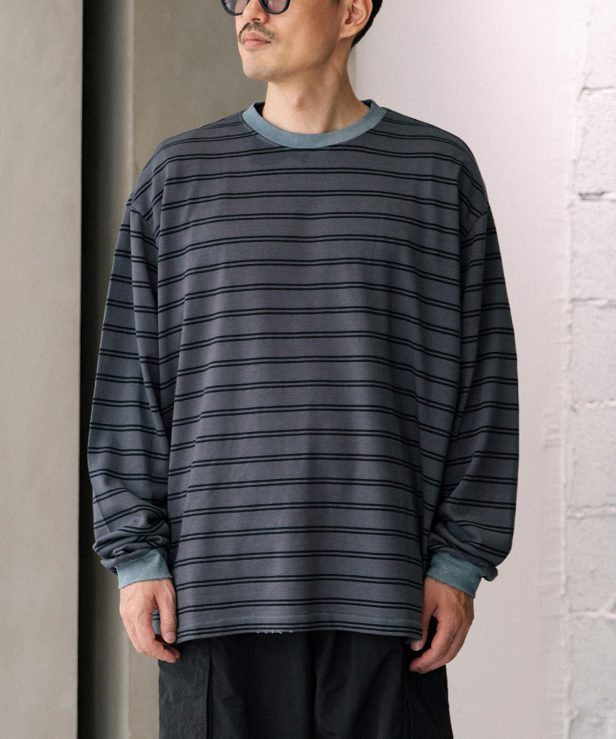 RESEARCHED TEE LS / COTTON BORDER JERSEY