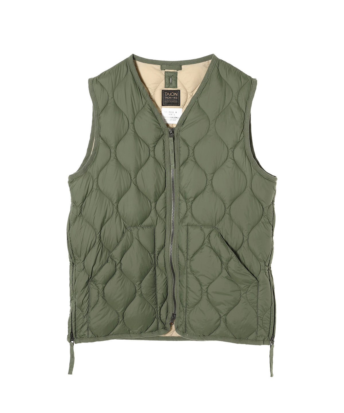 Military V Neck W-Zip Down Vest