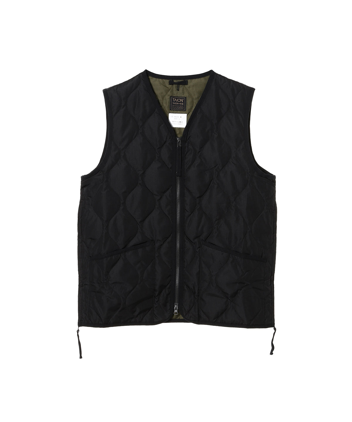 Military W-Zip V Neck Down Vest
