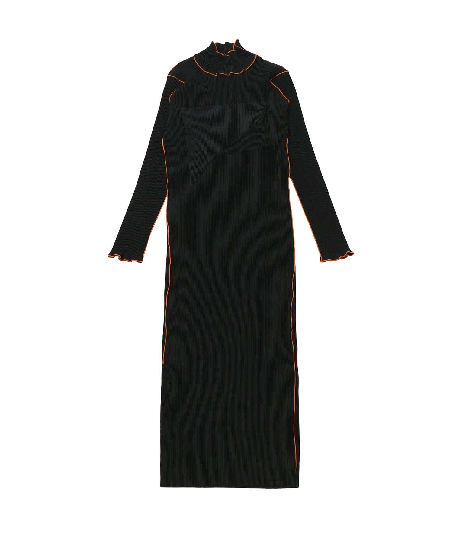 TD WAVE LONG SLEEVE DRESS HIGH NECK TYPE