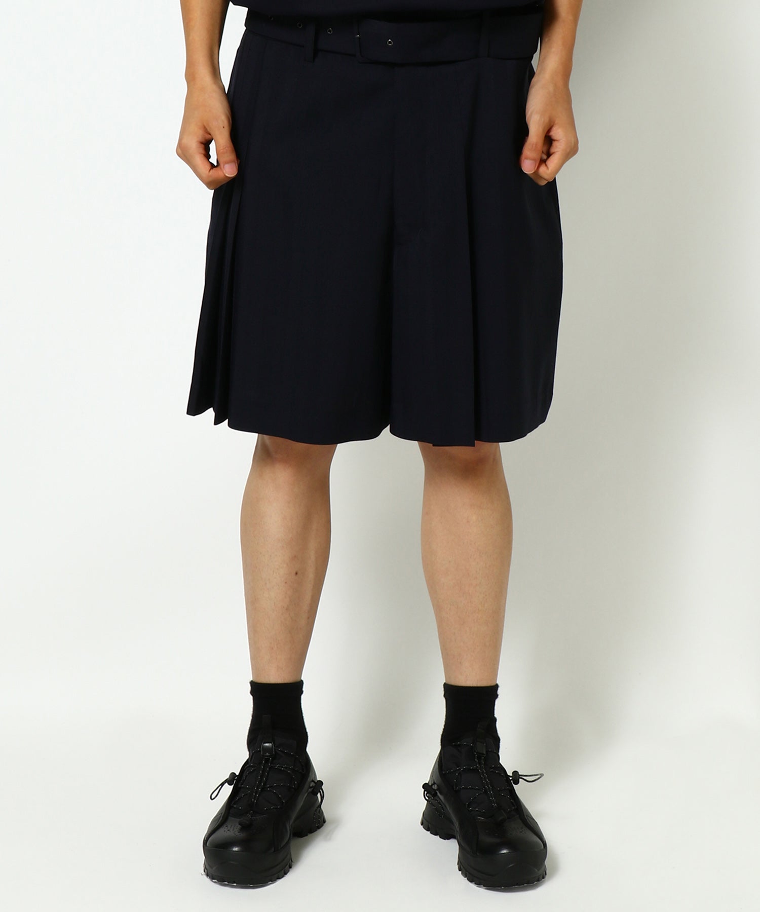 PLEATED WOOL SHORTS - FACETASM (ファセッタズム) - bottom (ボトムス
