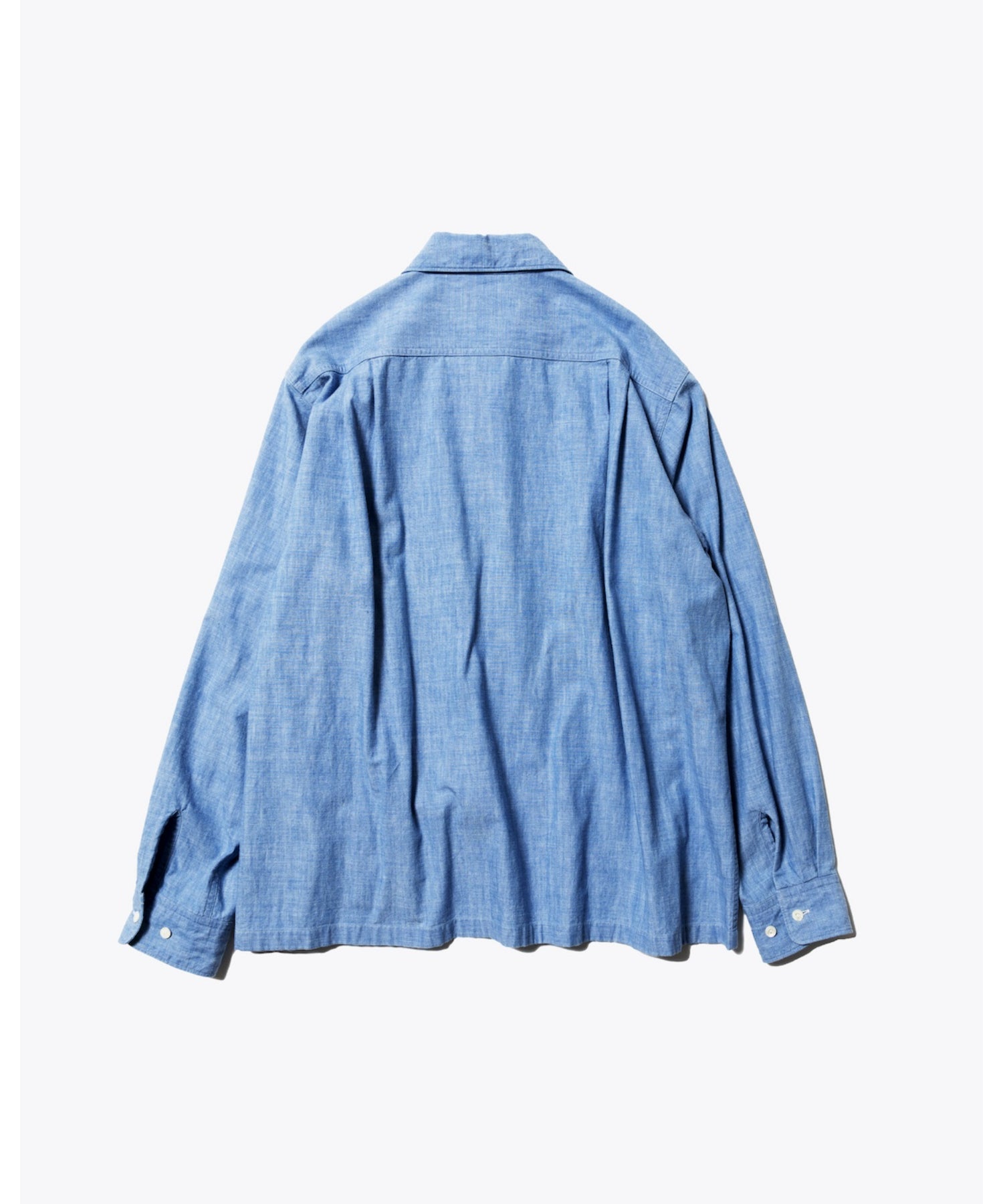 Unlikely Open Collar Work Chambray with Flower