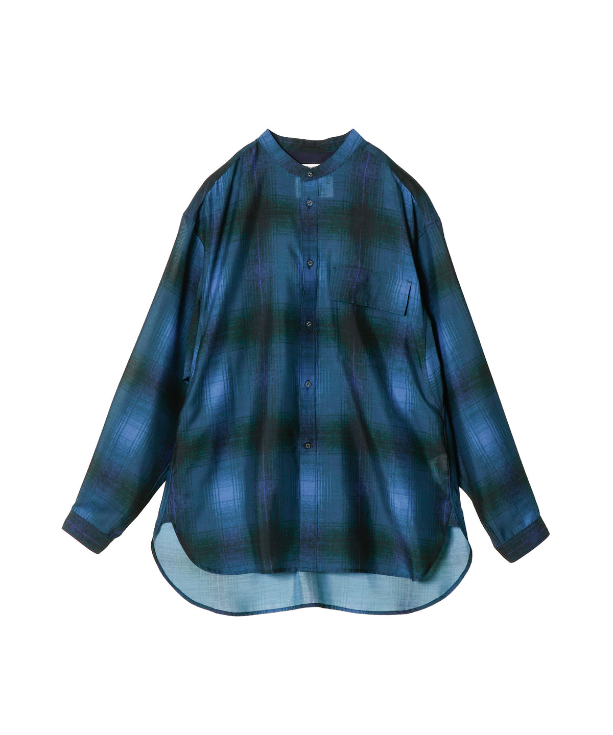 OMBRE CHECK WIDE GUSSET SLEEVE SHIRT