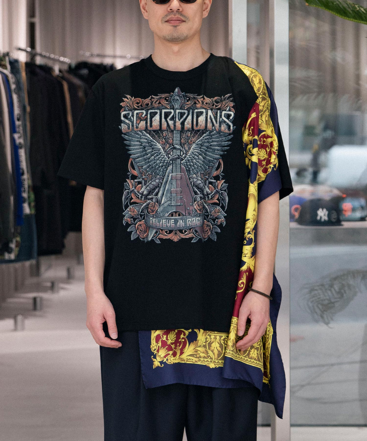 綿度詰天竺プリントSCORPIONS×シルクスカーフTシャツ