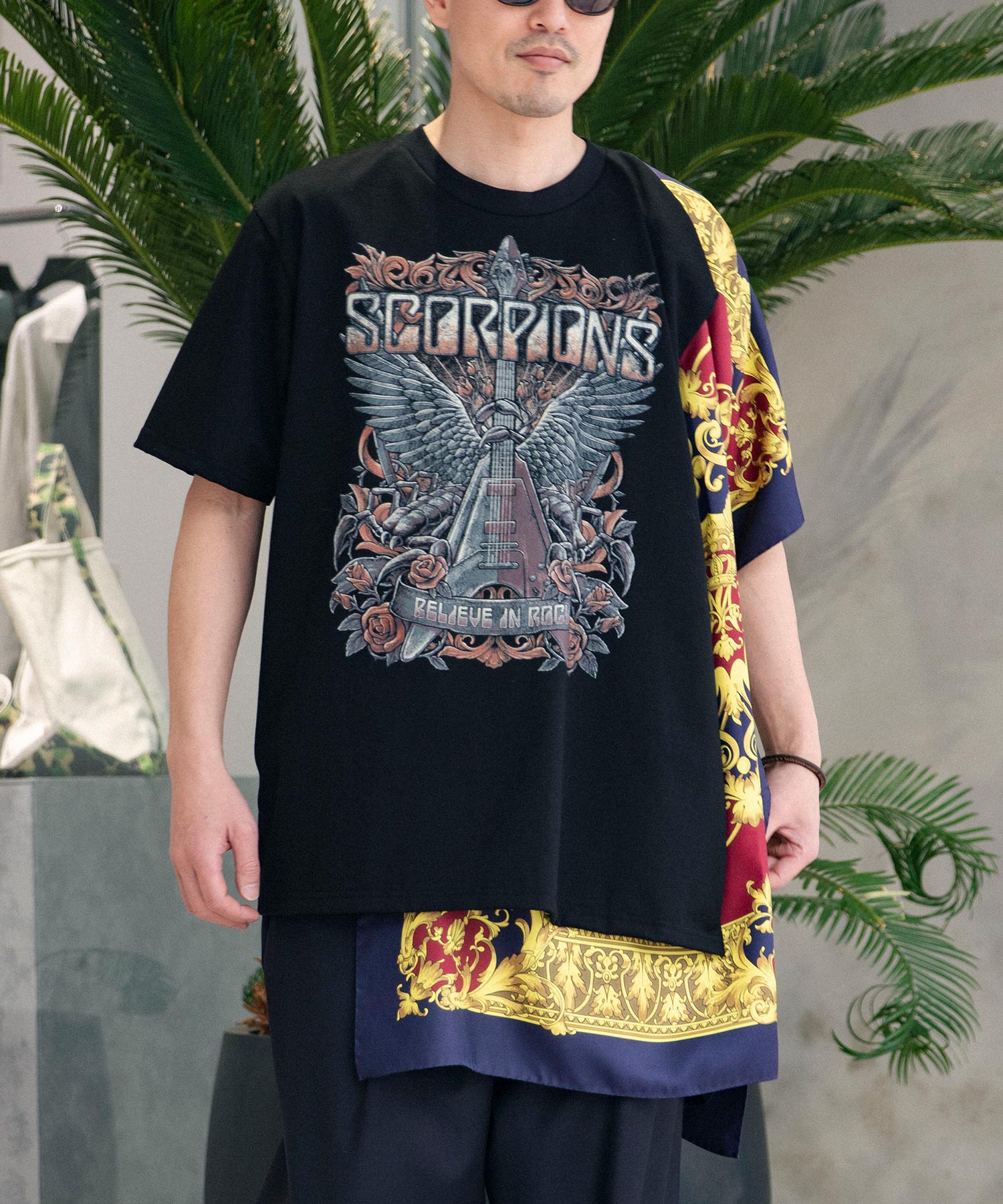 綿度詰天竺プリントSCORPIONS×シルクスカーフTシャツ