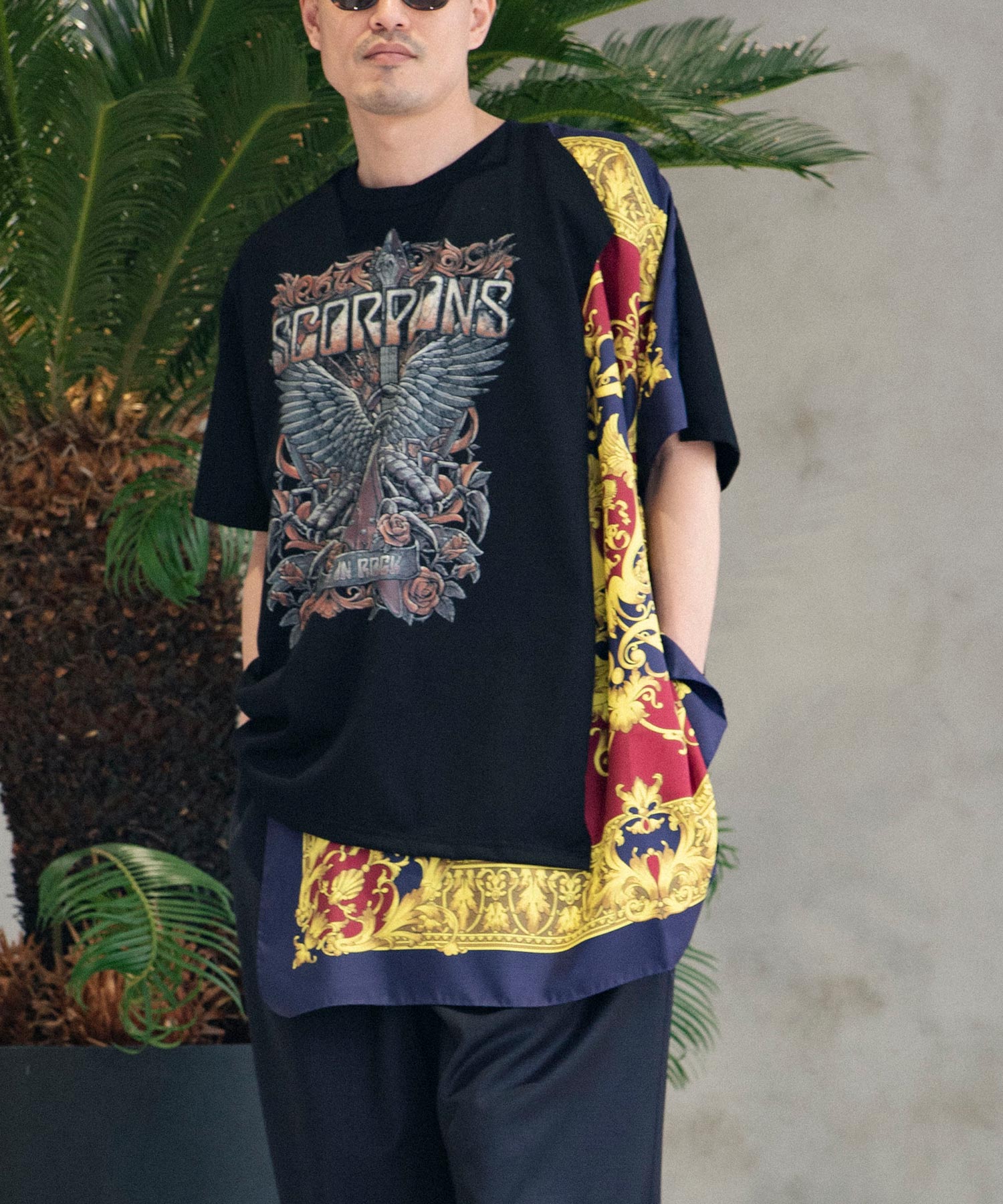 綿度詰天竺プリントSCORPIONS×シルクスカーフTシャツ