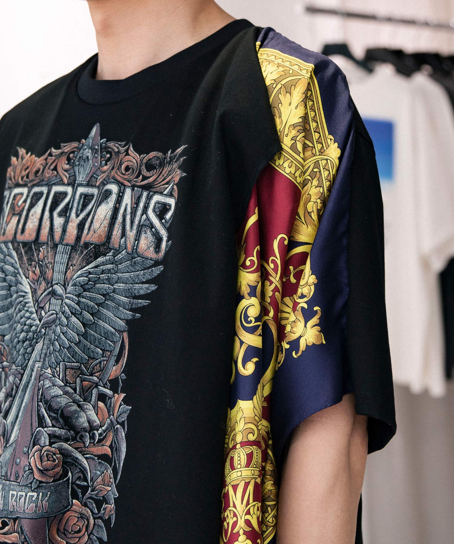 綿度詰天竺プリントSCORPIONS×シルクスカーフTシャツ