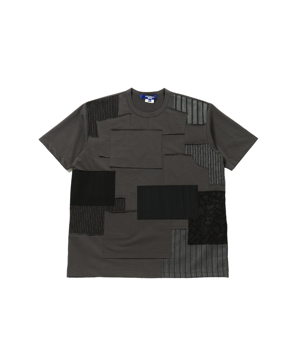 綿天竺×多素材パッチワークTシャツ