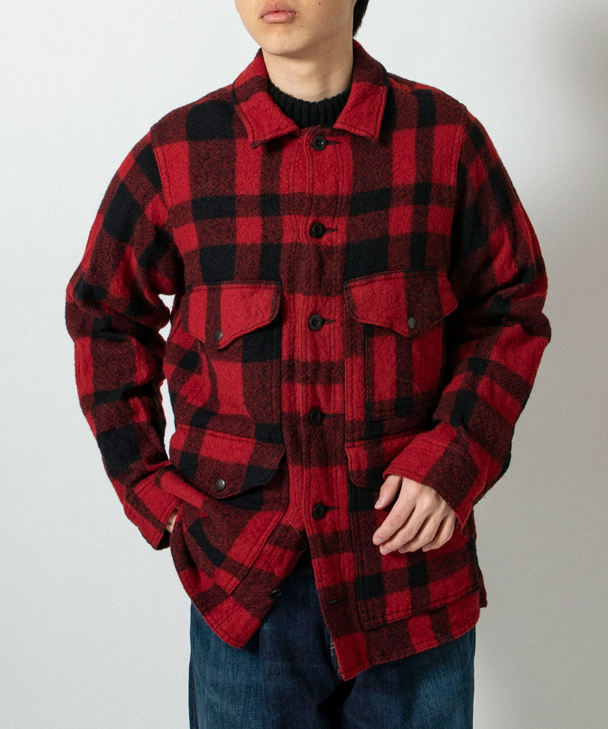 ウールチェック 製品縮絨 Filson Wネーム