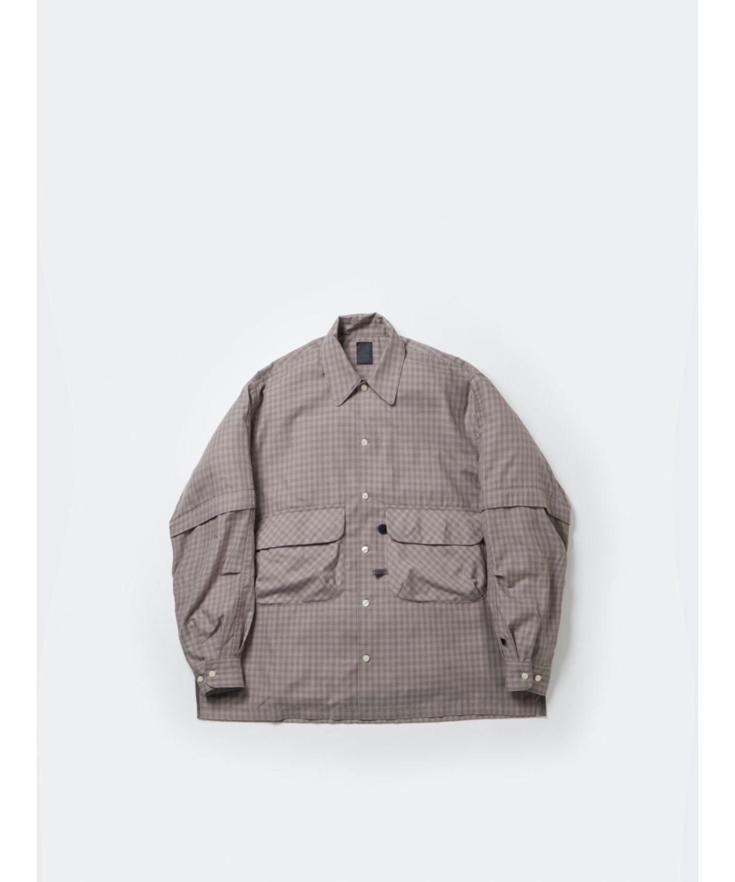 TECH SPORTS OPEN COLLAR SHIRTS L/S MINI PLAIDS