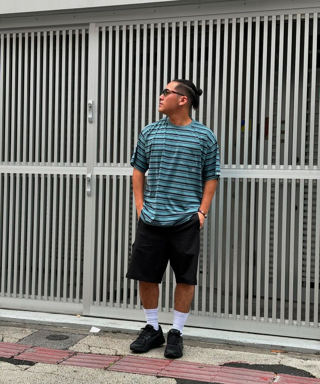 Embroidered Logo Overdye Boder Pocet T-shirt