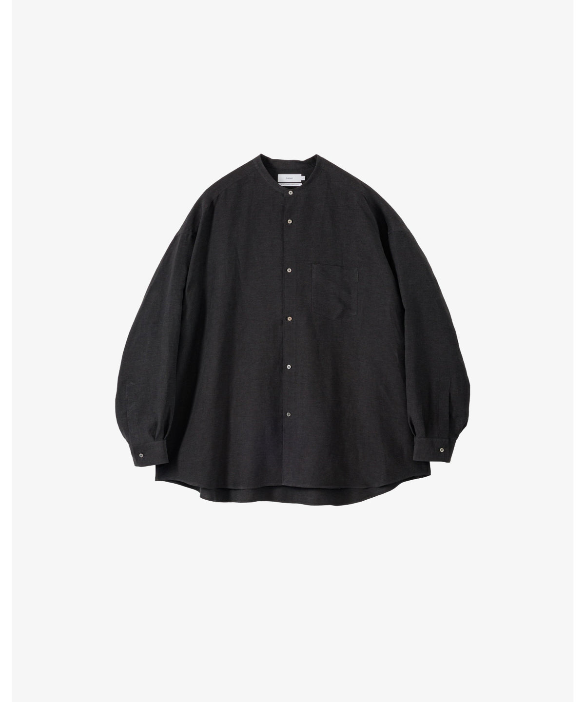 Linen Cupro L/S Oversized Band Collar Shirt