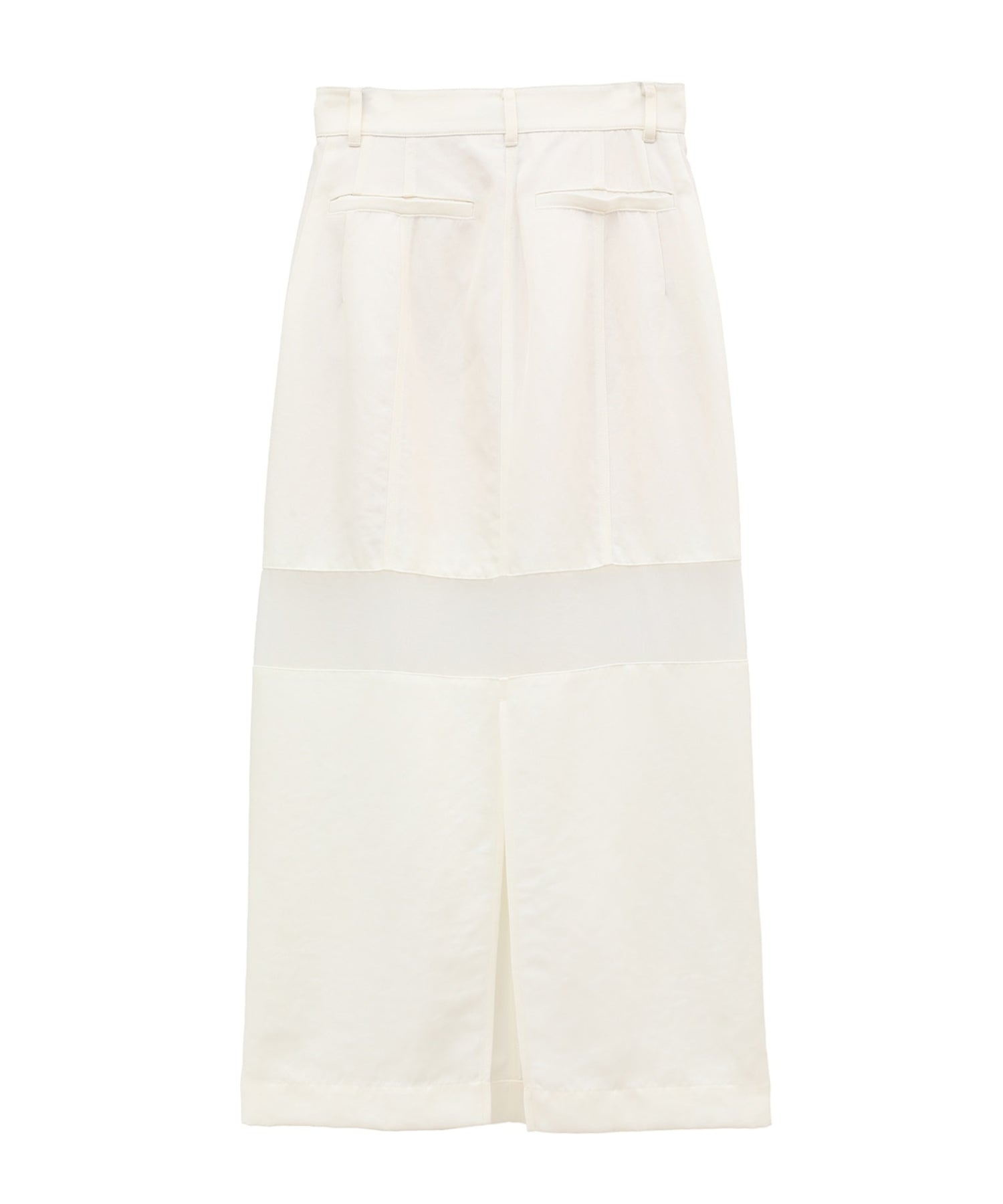 SHEER SWITCHING STRAIGHT SKIRT