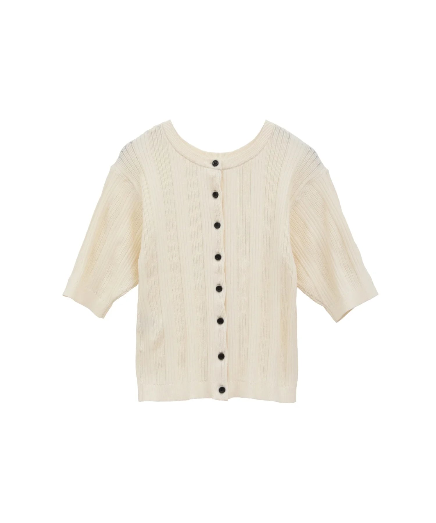 W FACE RIB KNIT CARDIGAN