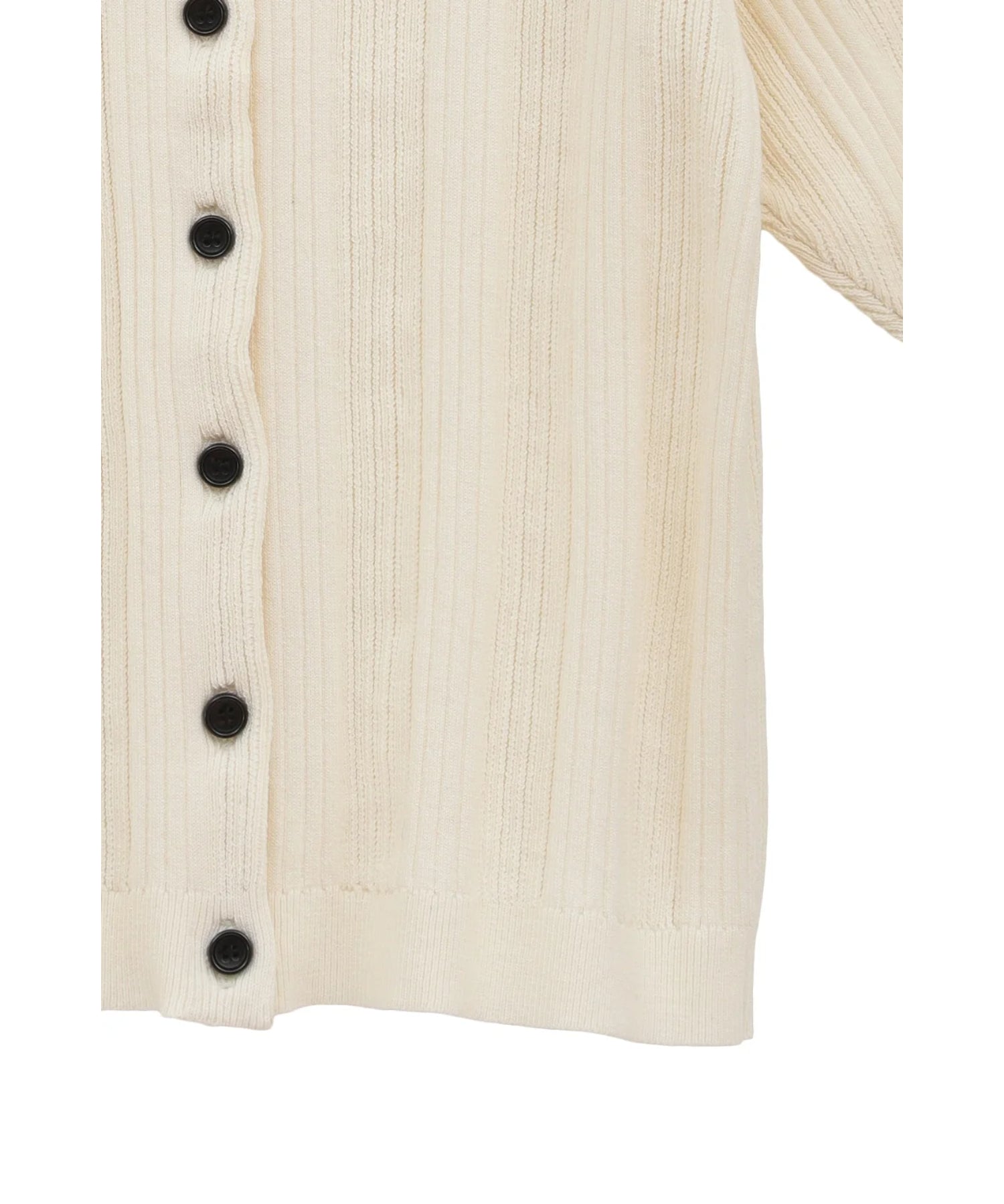 W FACE RIB KNIT CARDIGAN