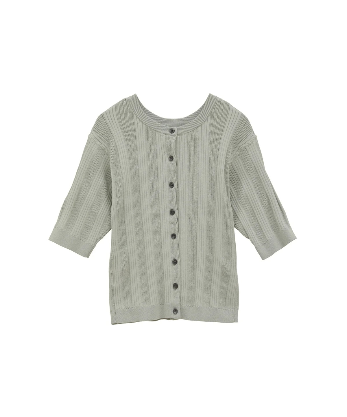 W FACE RIB KNIT CARDIGAN