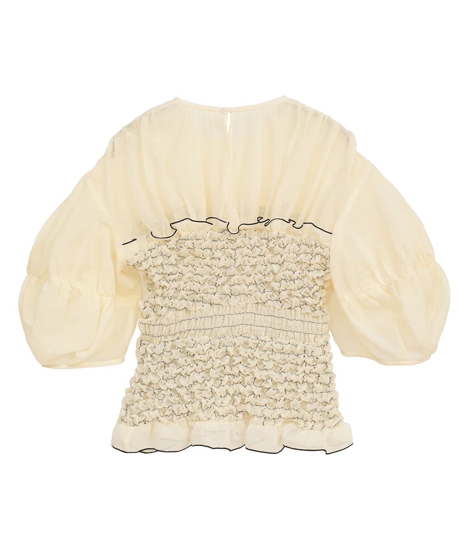 COLOR STITCHED SHIRRING TOPS