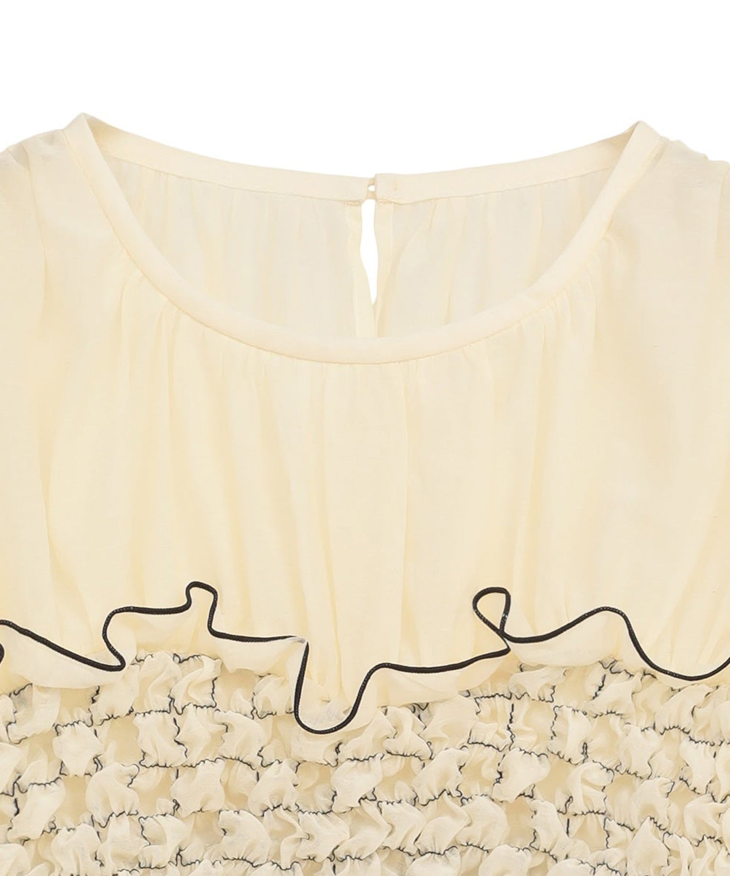 COLOR STITCHED SHIRRING TOPS