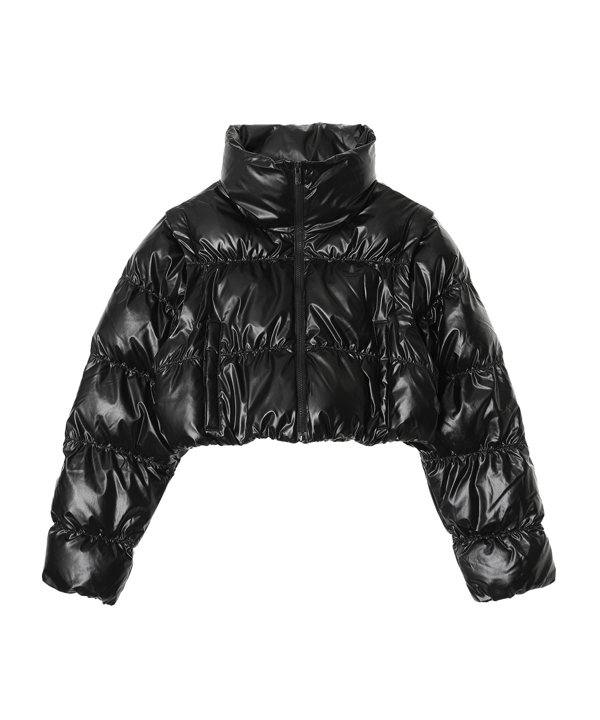 ESSENTIALS グロッシー 2-in-1スタイル クロップド丈 パファー