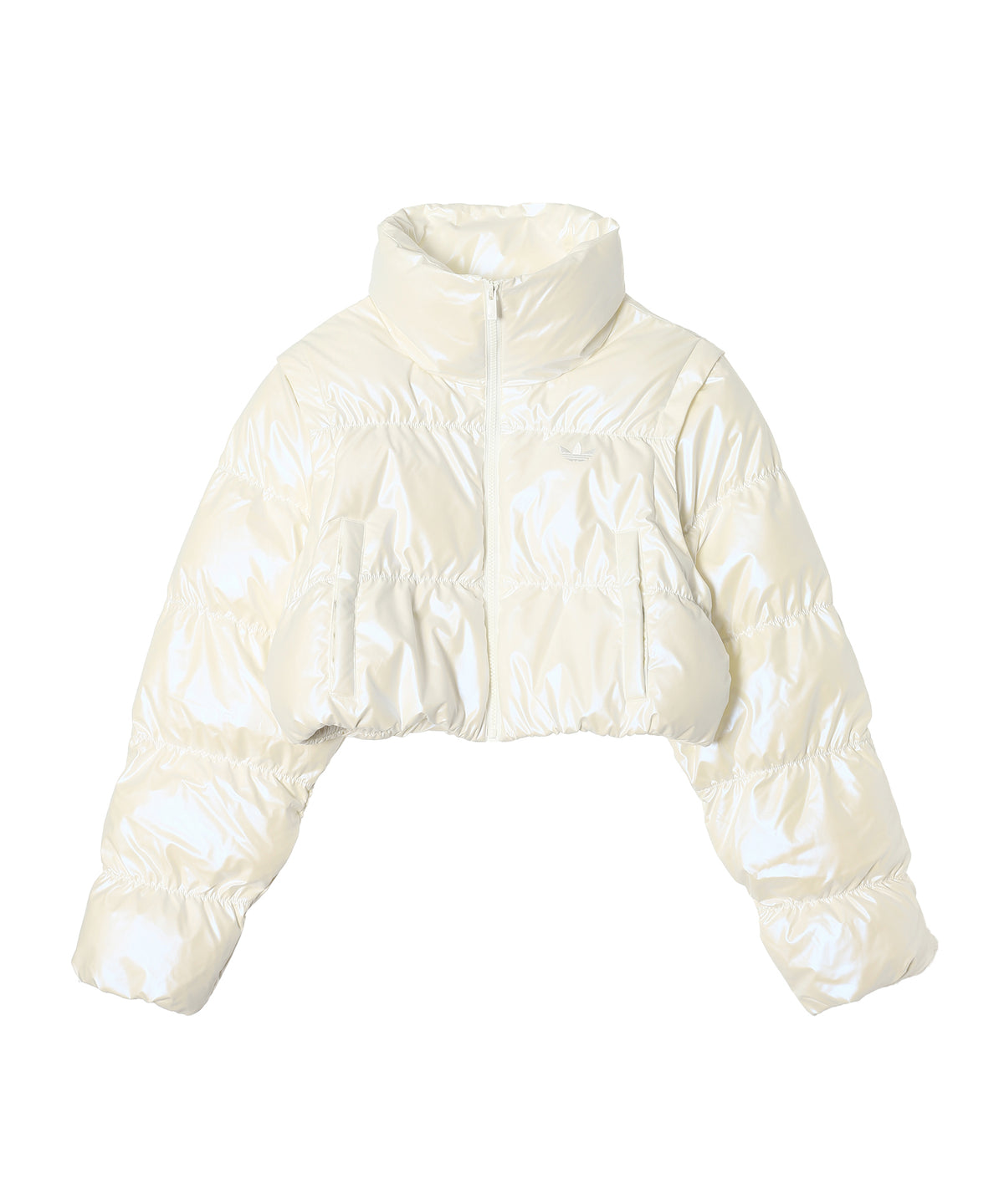 ESSENTIALS グロッシー 2-in-1スタイル クロップド丈 パファー