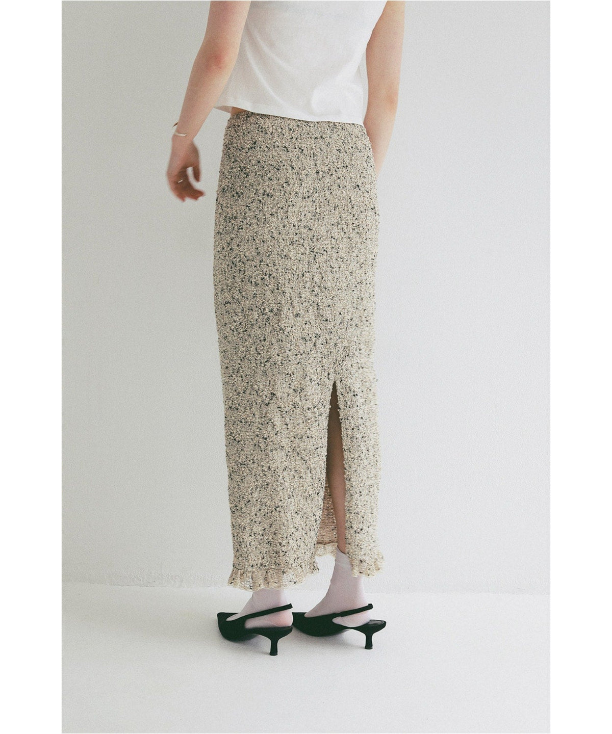 MIX MESH GATHER SKIRT