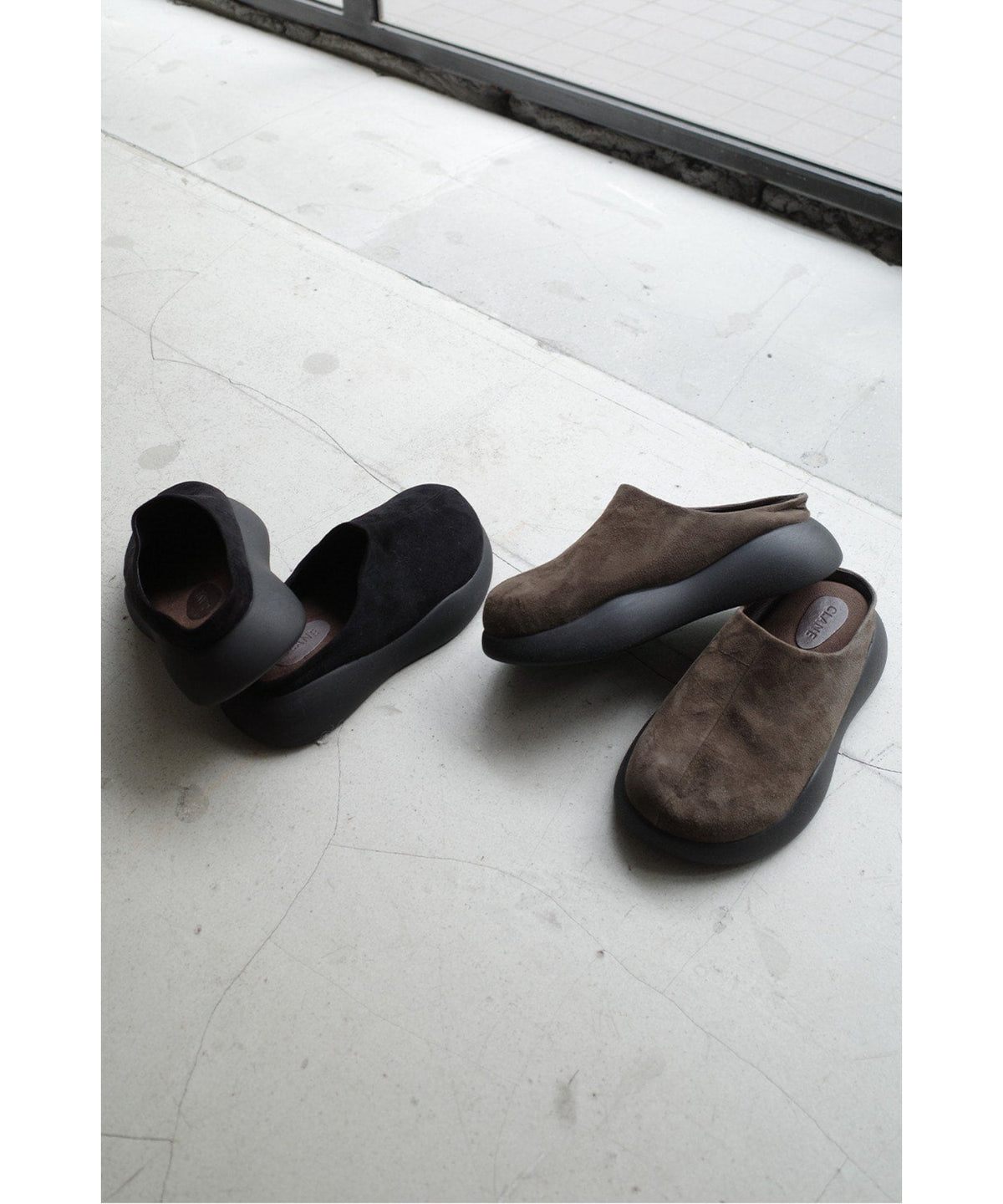 SUEDE PUFF SLIPONS