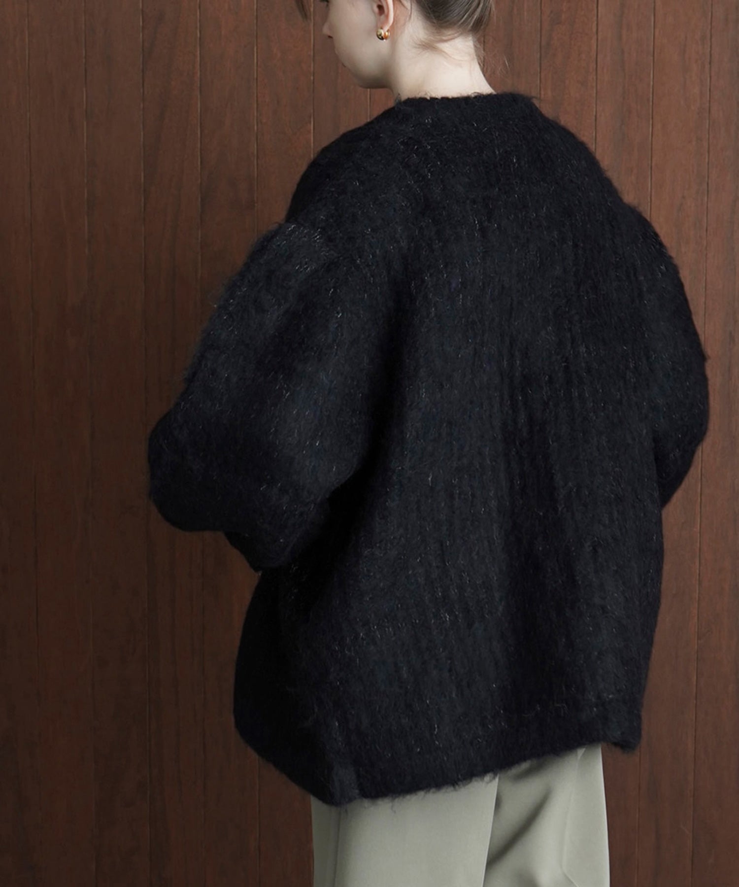 Color Mohair Shaggy Cardigan
