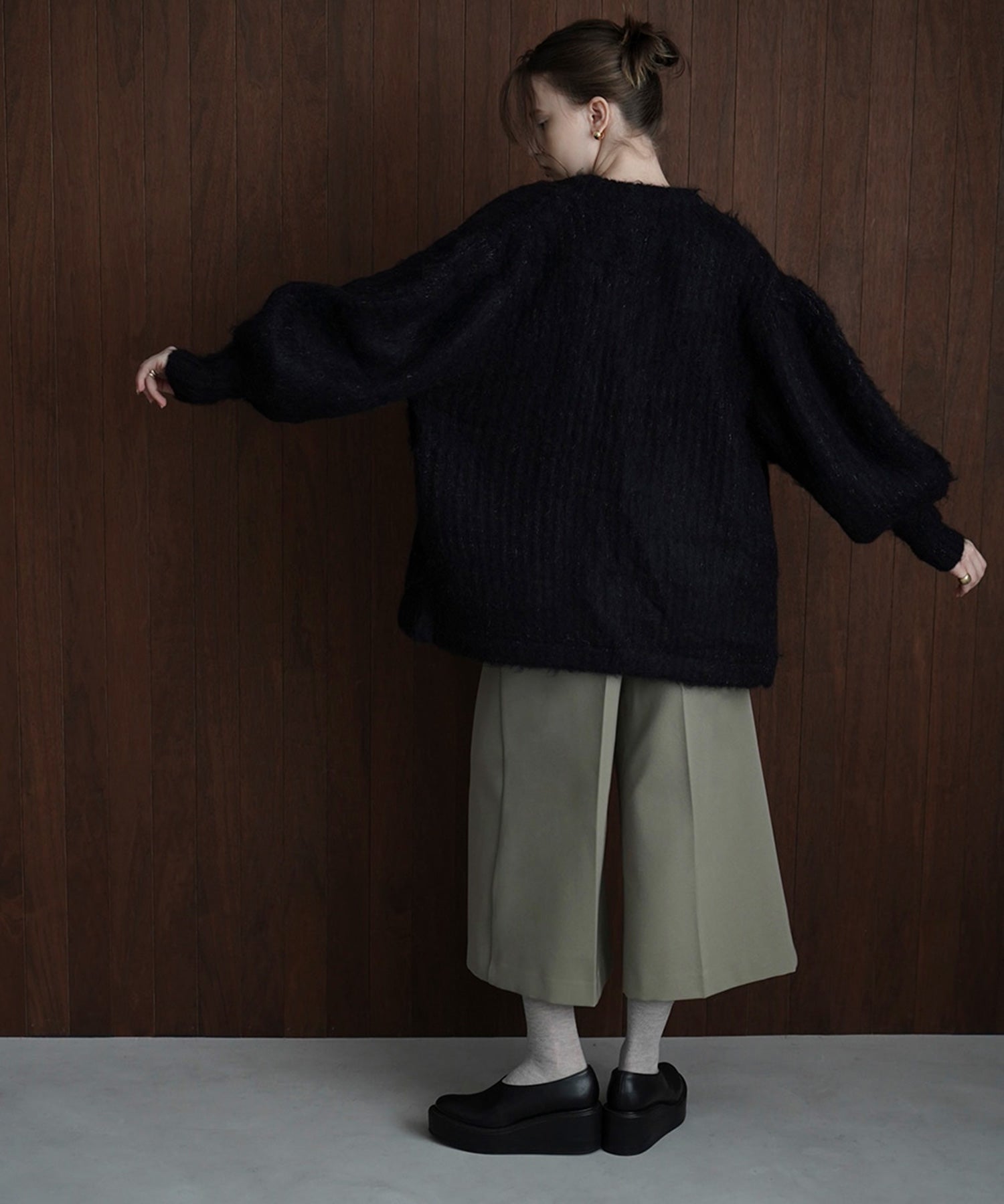 Color Mohair Shaggy Cardigan