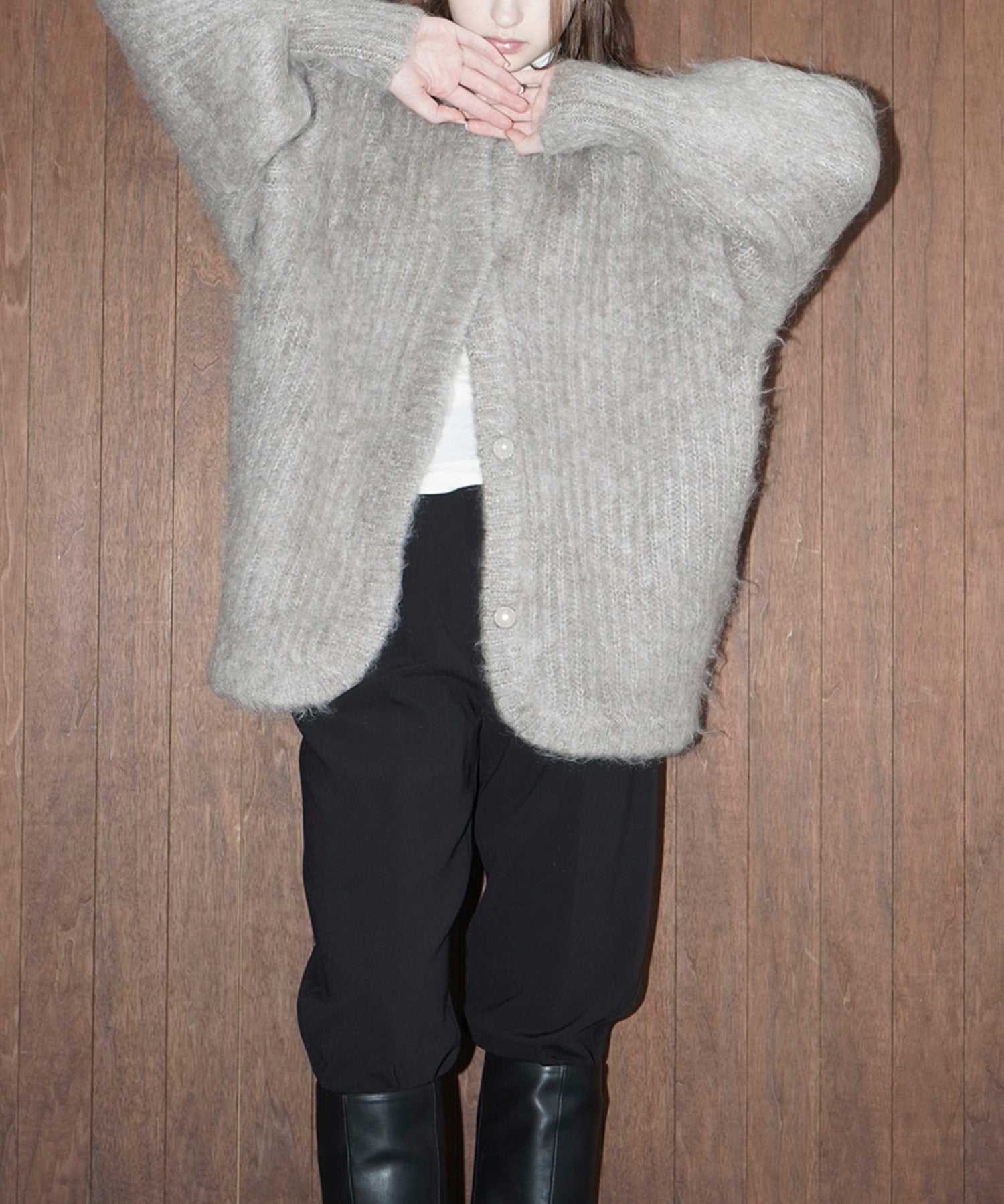 Color Mohair Shaggy Cardigan