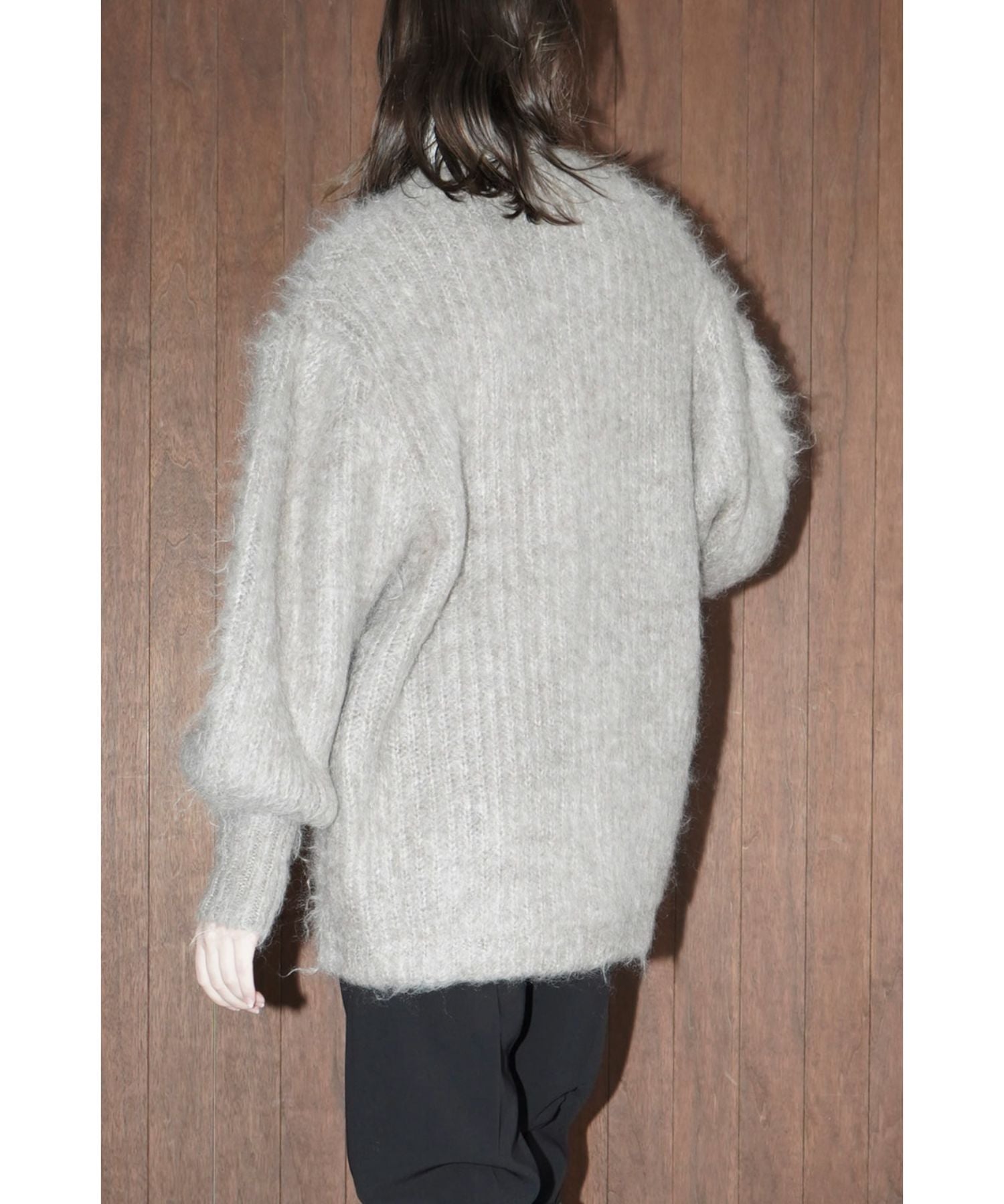Color Mohair Shaggy Cardigan