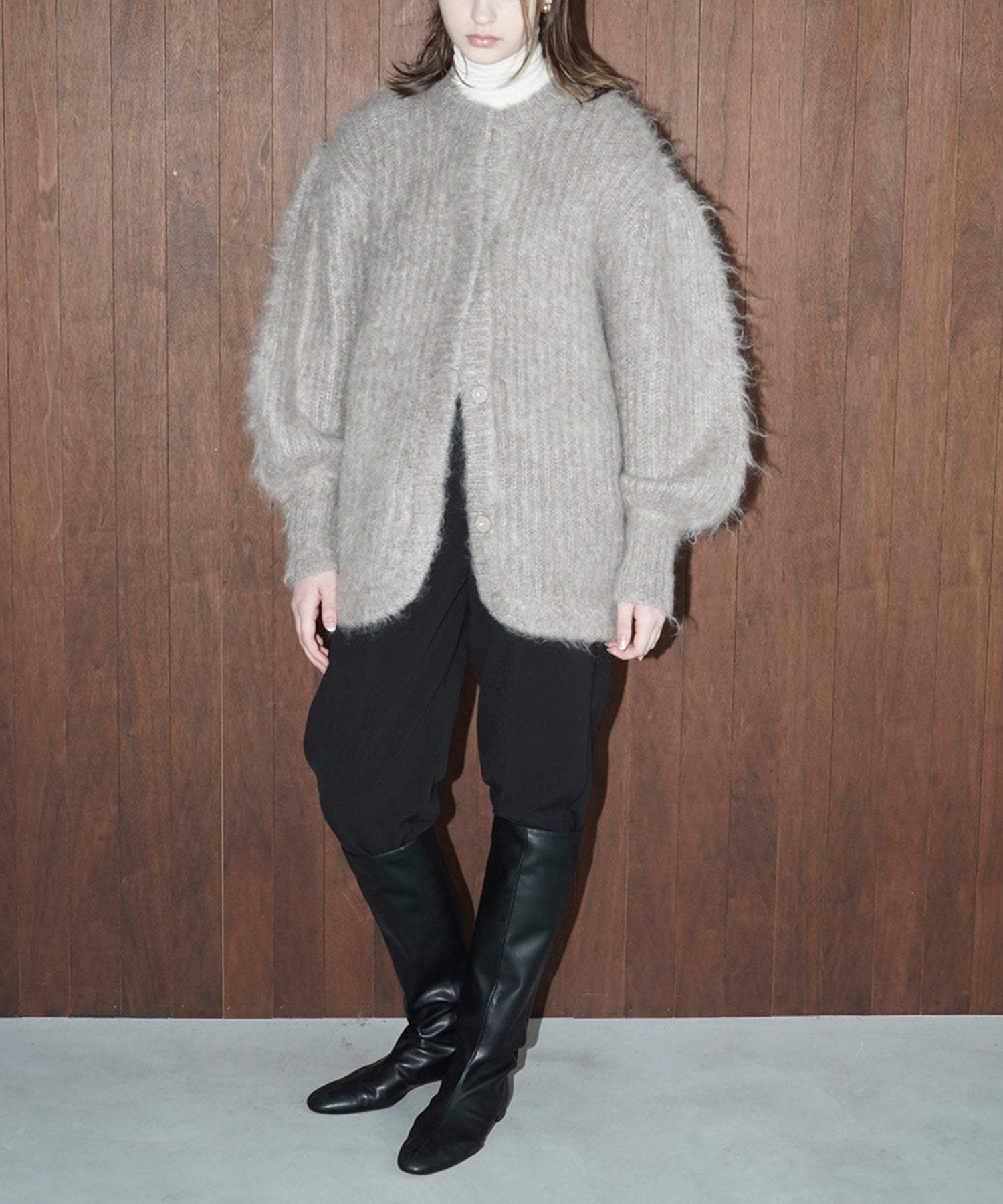 Color Mohair Shaggy Cardigan