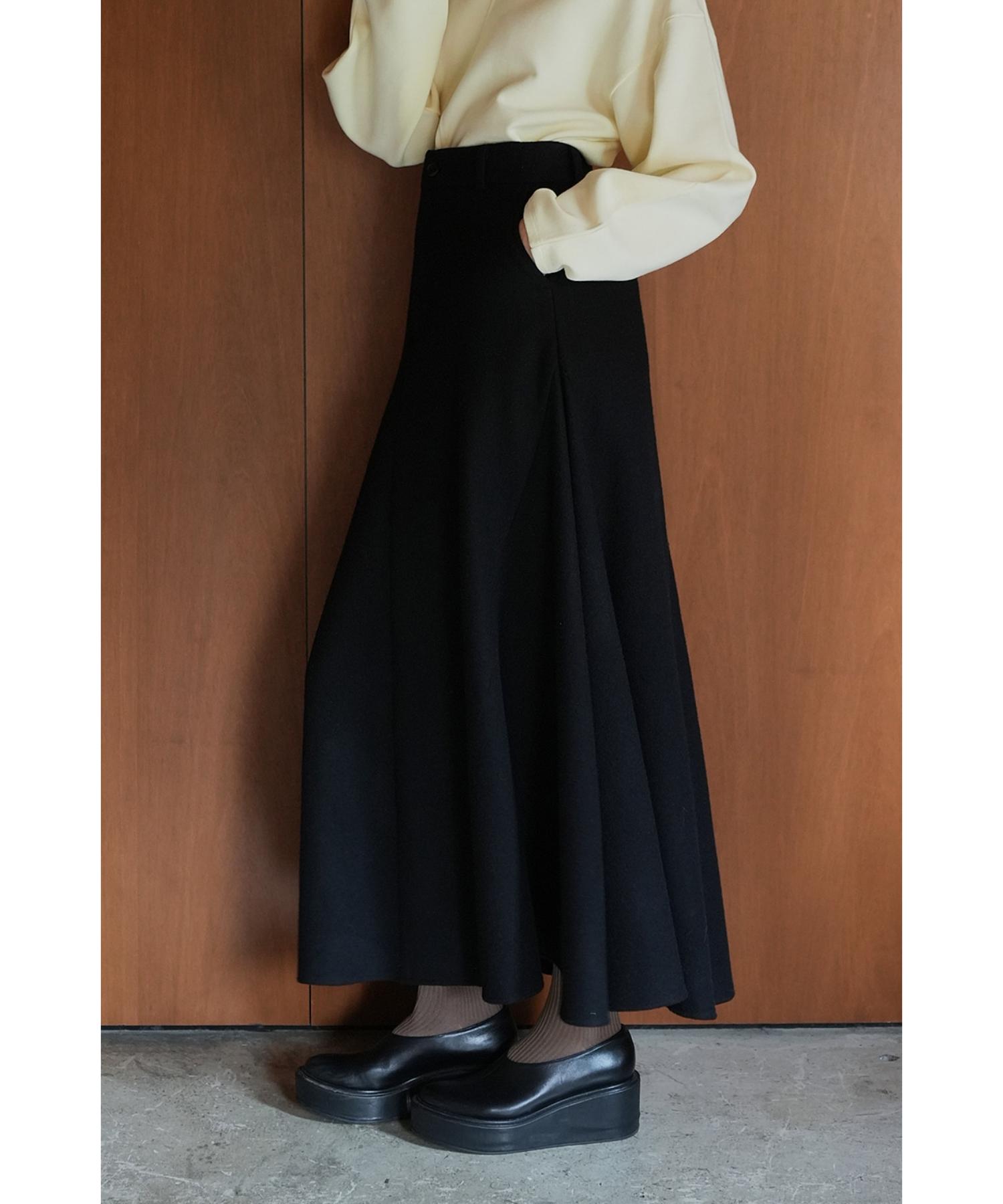Wool Volume Flare Skirt