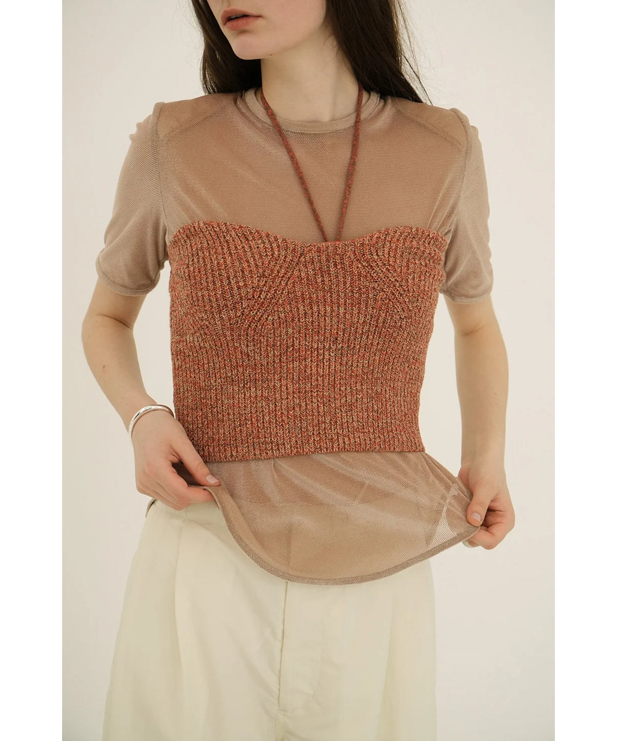 HEATHER COTTON KNIT TUBETOP