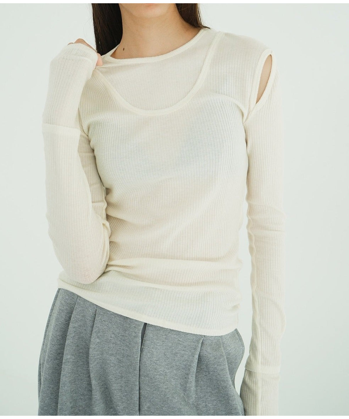 LAYERED SHOULDER CUT TOPS
