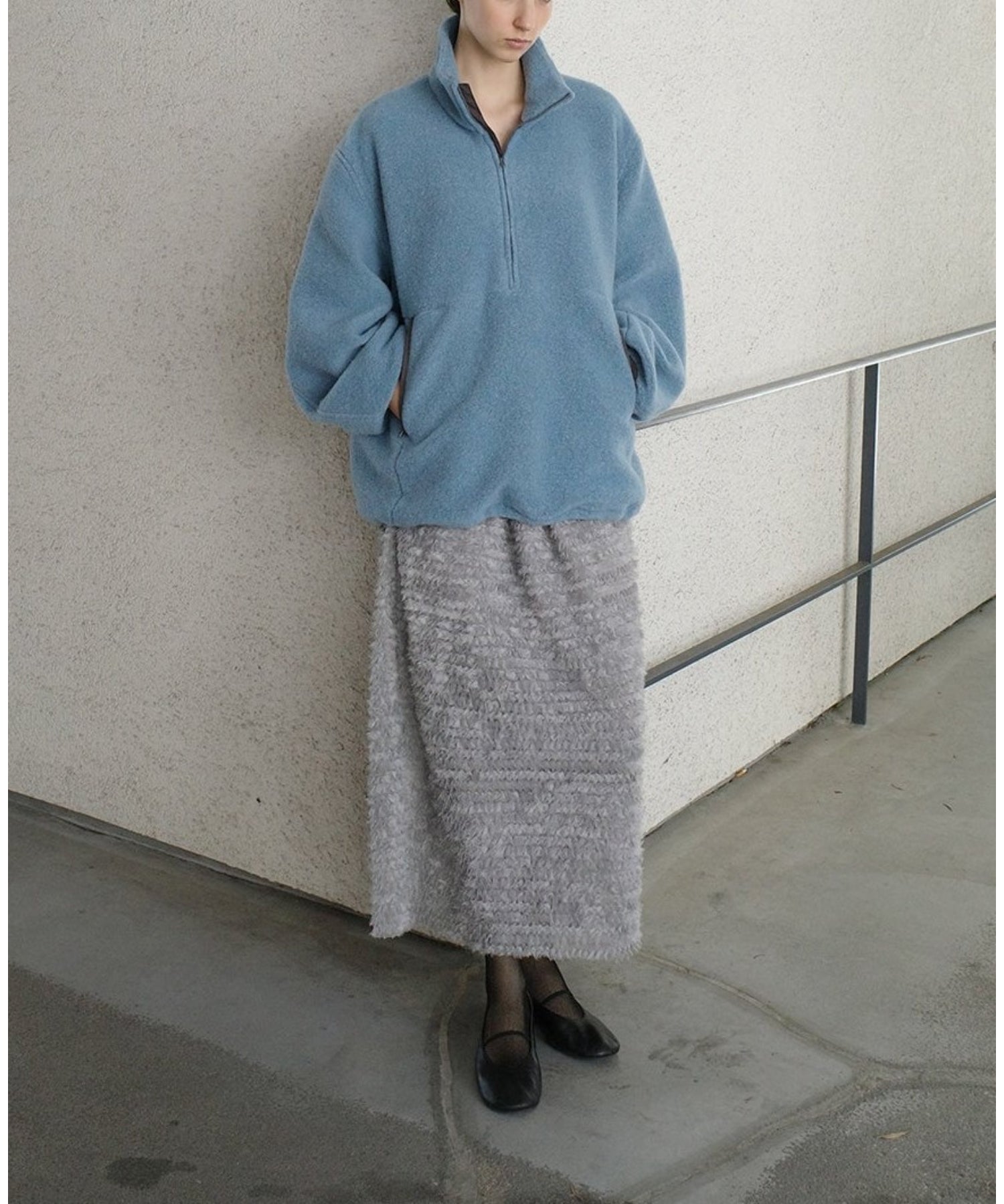 SLIVER HALF ZIP TOPS - CLANE (クラネ) - tops (トップス) | FIGURE