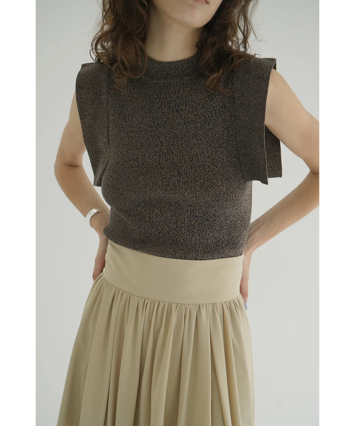 SQUARE SLEEVE KNIT TOPS