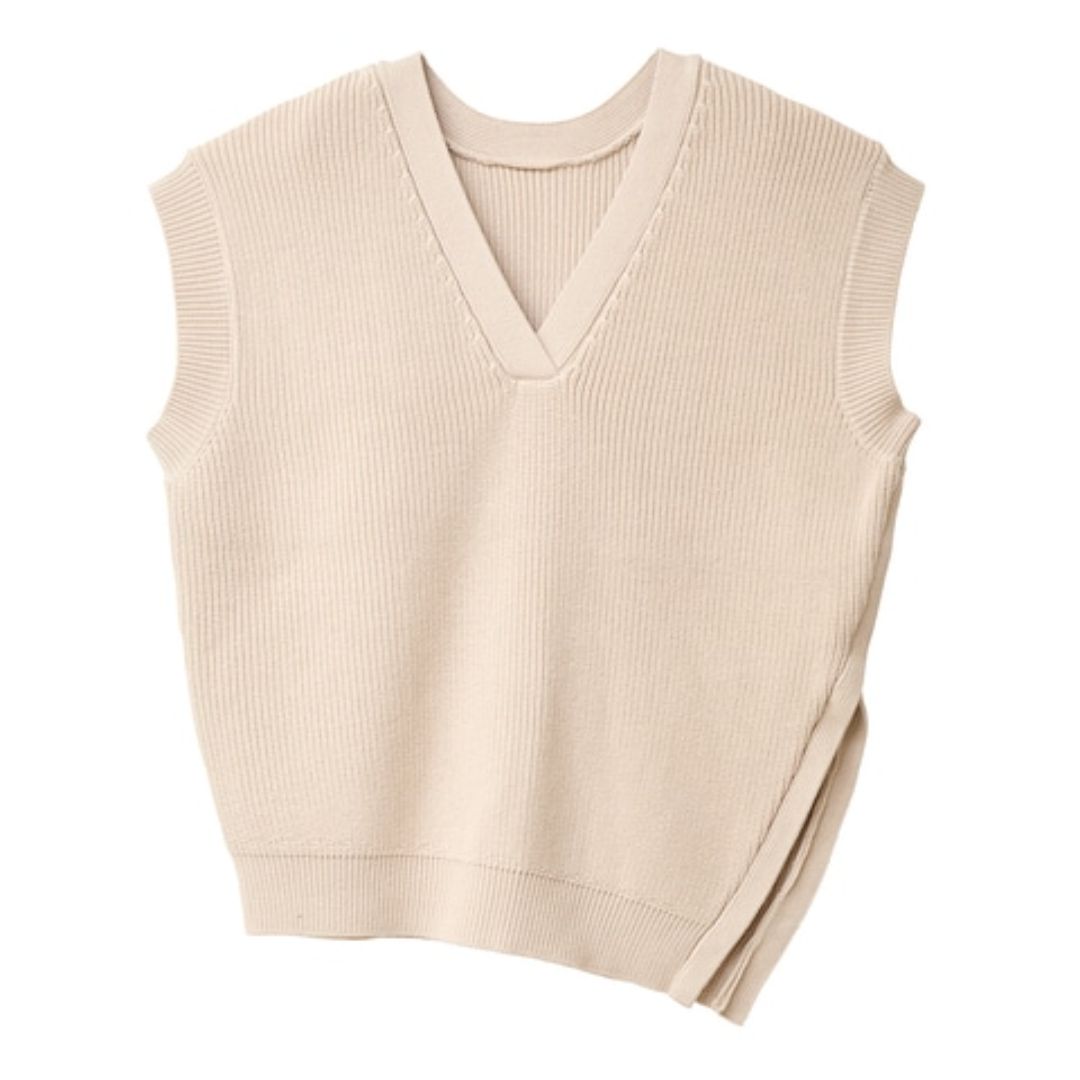 W Face Asymmetry Knit Vest