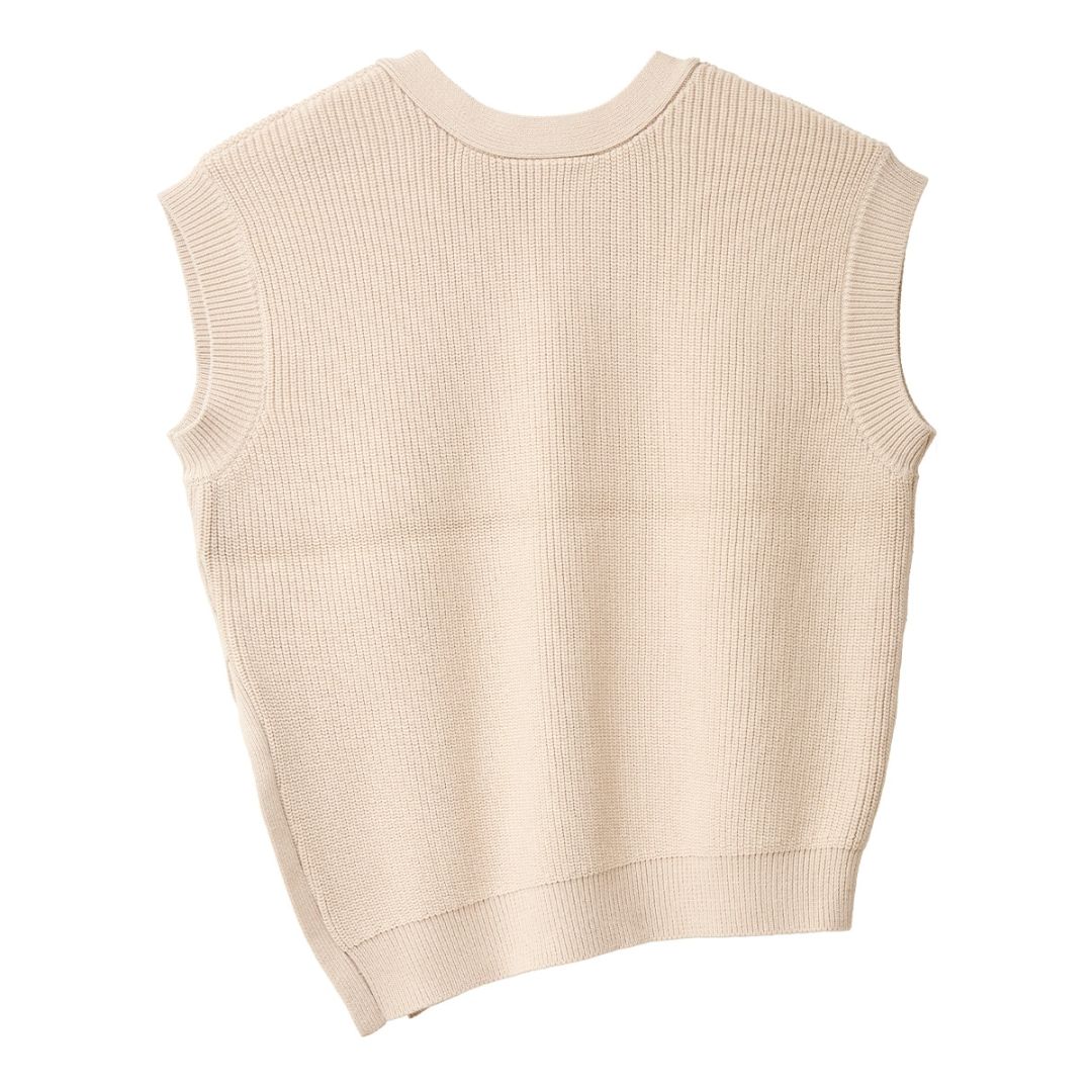 W Face Asymmetry Knit Vest