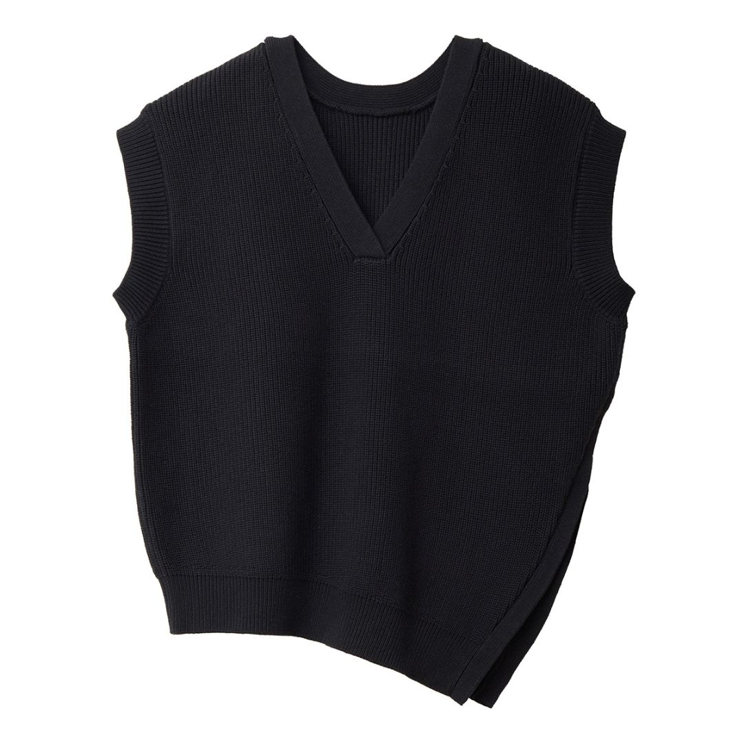 W Face Asymmetry Knit Vest