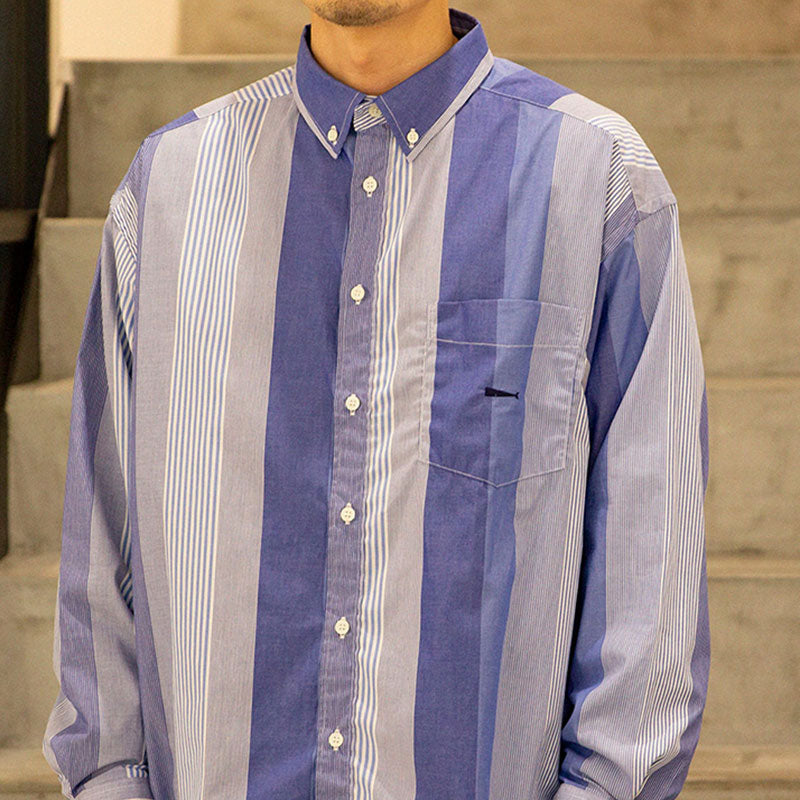 HYANNIS MULTI STRIPE B.D. LS SHIRT