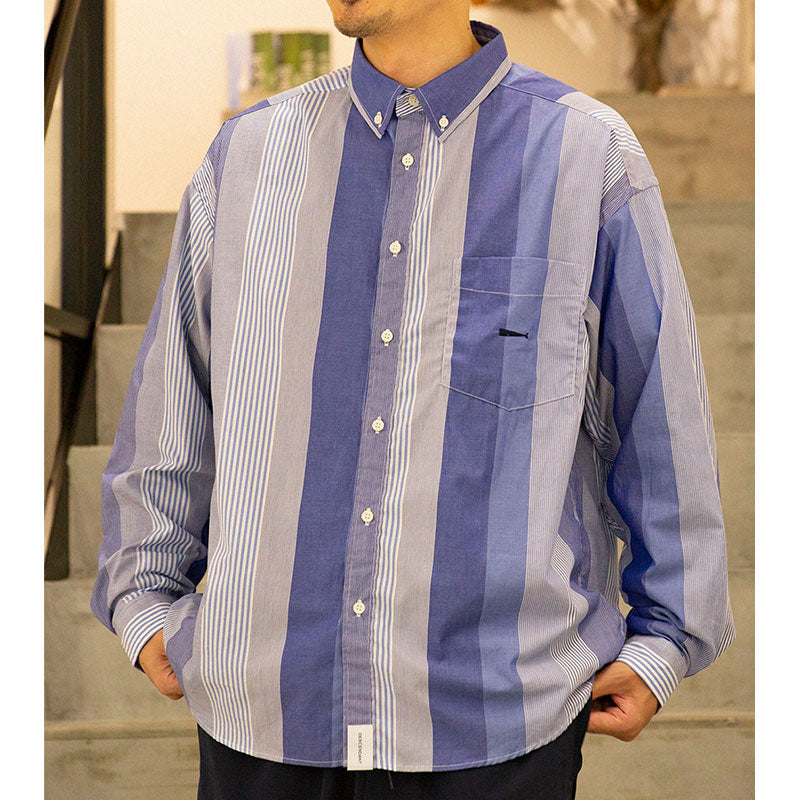 HYANNIS MULTI STRIPE B.D. LS SHIRT - DESCENDANT (ディセンダント