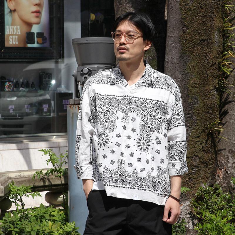 L/S PATCH WORKED BANDANA SHIRT "MONK"