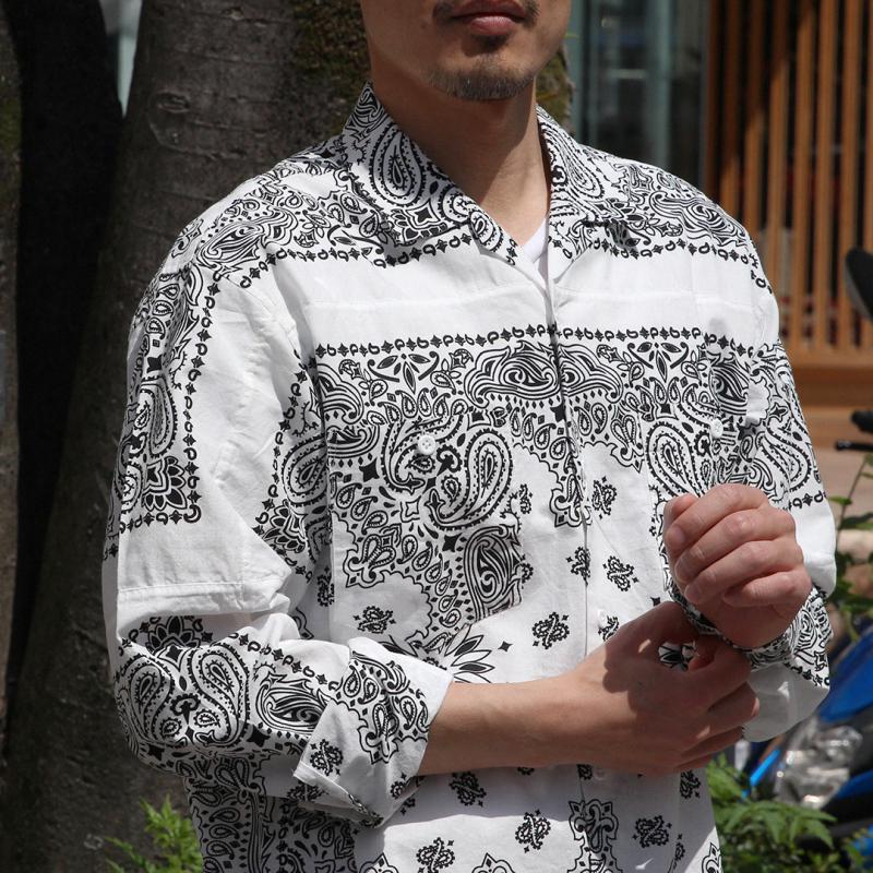 L/S PATCH WORKED BANDANA SHIRT "MONK"