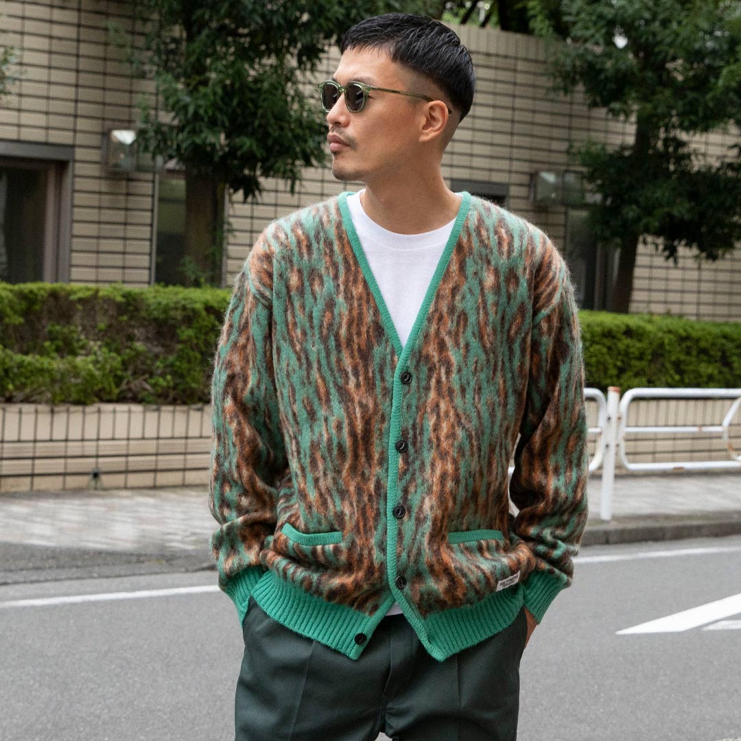 サイズXL22fw wacko maria leopard mohair cardigan - カーディガン