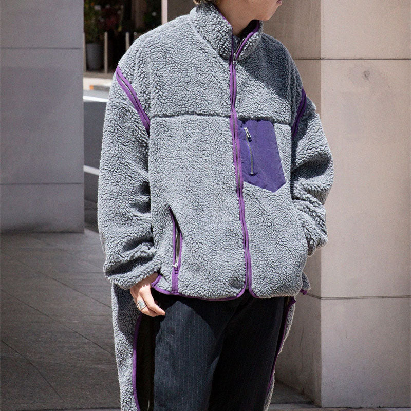 HIGH-LOW FLEECE ZIPPER JACKET